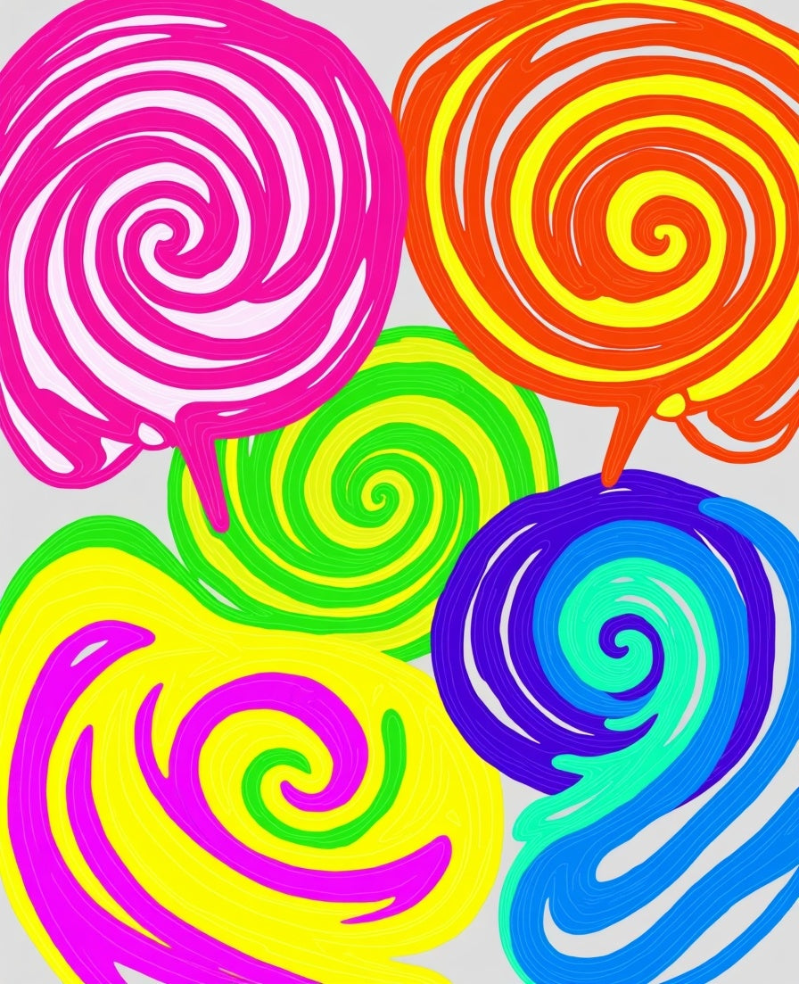Vibrant Swirl Lollipop Fun Pattern Rug