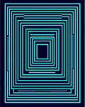 Abstract Cyan Square Pattern Rug