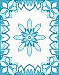 Blue Floral Mandala Pattern Rug