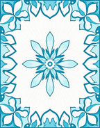 Blue Floral Mandala Pattern Rug
