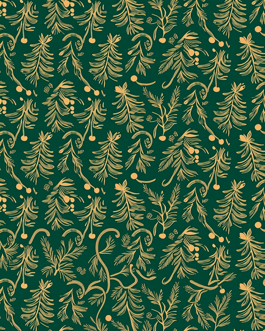 Emerald Forest Botanical Scroll Rug