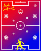 Soccer Field Red Blue Gradient Rug