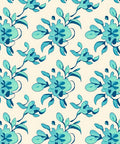Abstract Teal Floral Pattern Rug