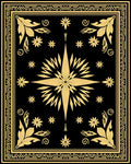 Elegant Gold Floral Starburst Design Rug