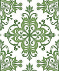 Elegant Green Floral Pattern Rug