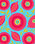 Vibrant Floral Leaf Pattern Rug