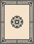 Ornate Floral Geometric Border Rug