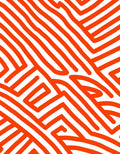 Bold Orange Geometric Maze Rug
