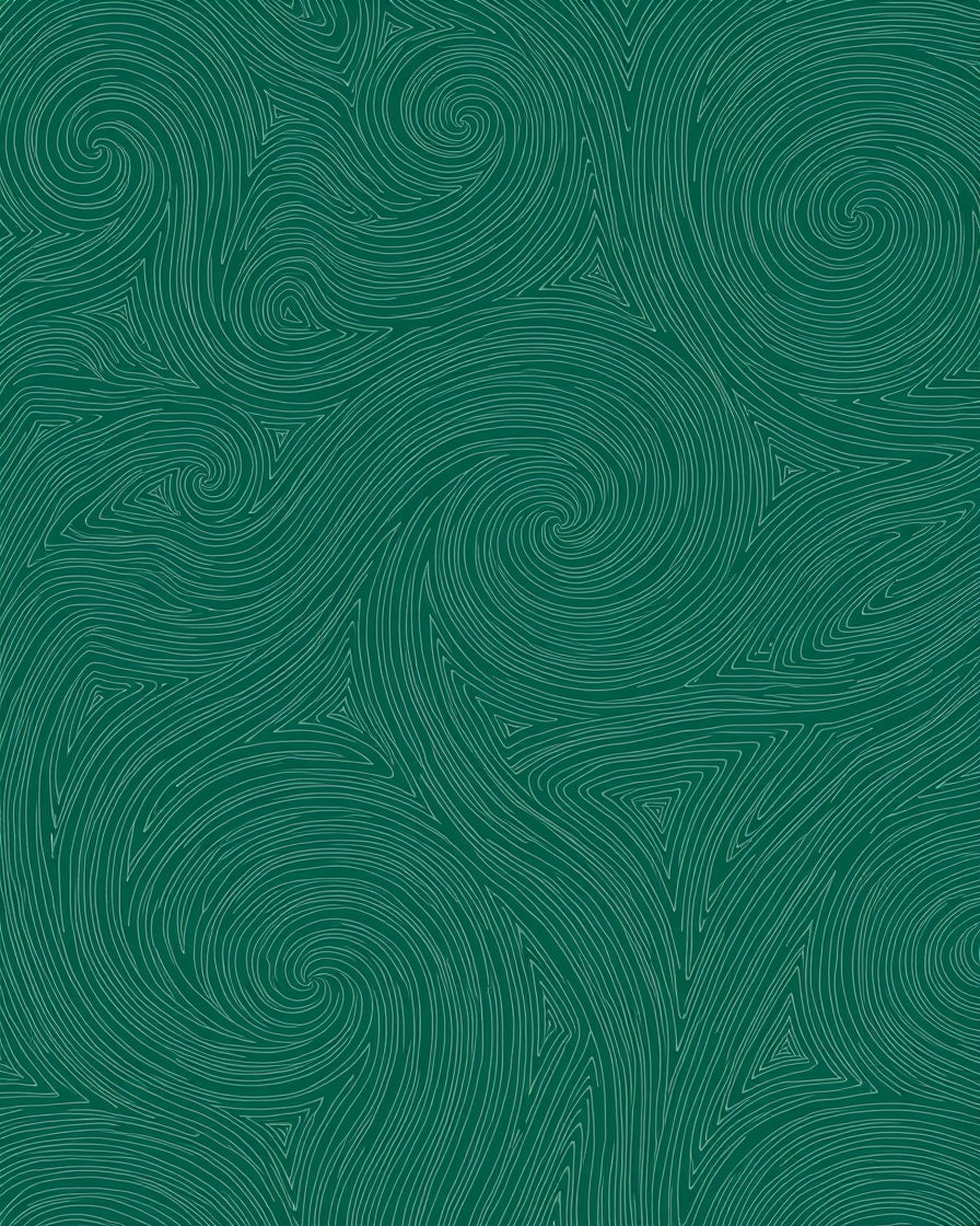 Deep Green Swirls Abstract Textile Rug