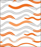 Abstract Wavy Orange Gray Lines Rug