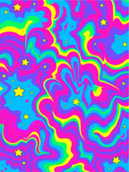 Vibrant Swirl Star Pattern Rug