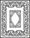 Ornate Heart Scroll Border Design Rug