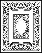 Ornate Heart Scroll Border Design Rug