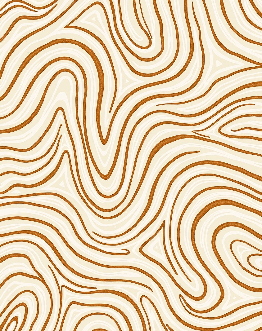 Natural Wood Grain Swirl Pattern Rug
