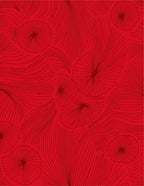 Red Organic Radial Pattern Rug