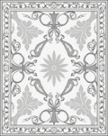 Ornate Floral Scrollwork Inspired Design Rug
