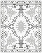 Ornate Floral Scrollwork Inspired Design Rug
