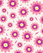 Pink Floral Graphic Pattern Rug