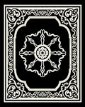 Monochromatic Floral Scrollwork Design Rug