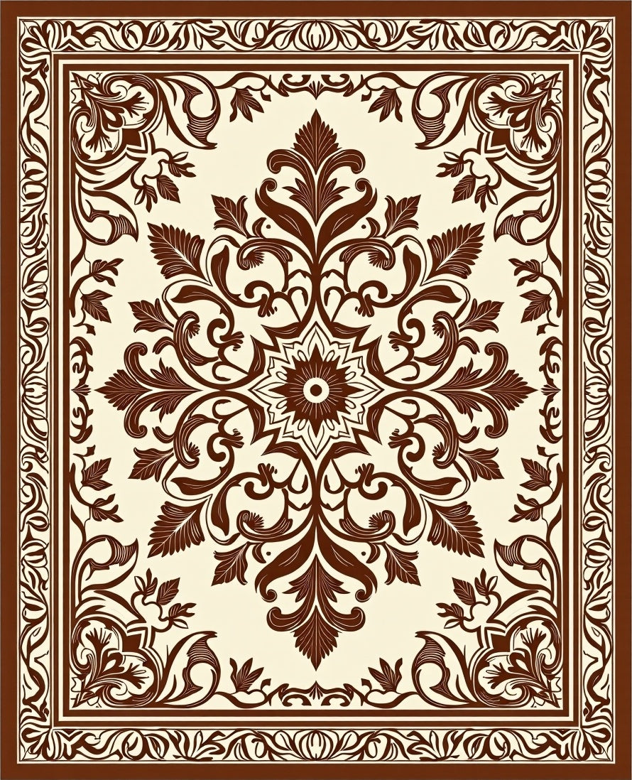 Vintage Floral Medallion Pattern Rug