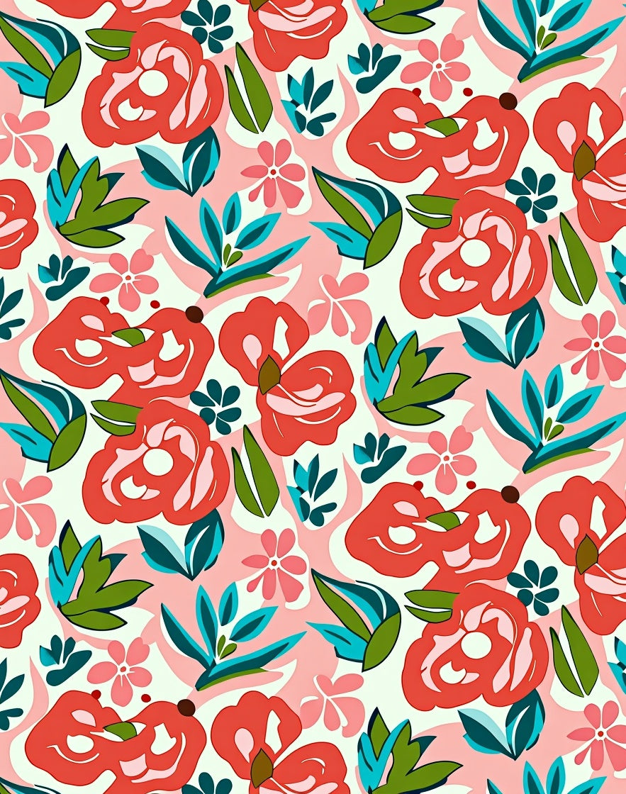 Bold Floral Patterned Artistic Design Rug
