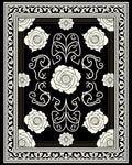 Black Garden Rose Filigree Rug