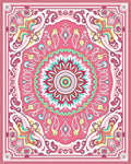 Vibrant Pink Floral Mandala Pattern Rug