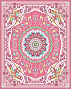 Vibrant Pink Floral Mandala Pattern Rug