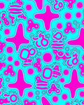 Bright Pink Abstract Organic Shapes Rug