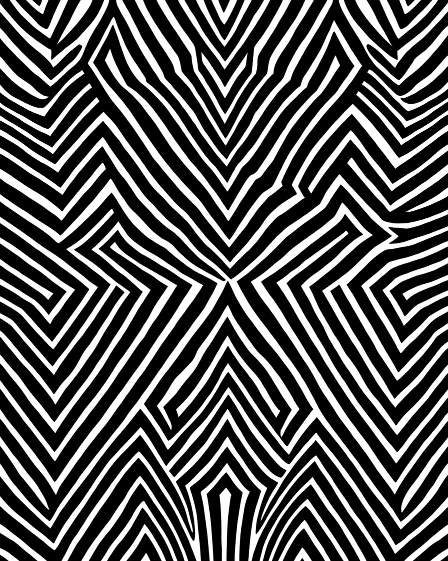 Bold Black White Zigzag Pattern Rug
