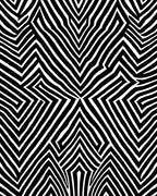 Bold Black White Zigzag Pattern Rug