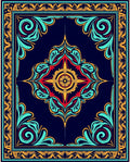 Bold Floral Scrollwork Design Rug