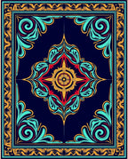 Bold Floral Scrollwork Design Rug