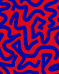 Bold Abstract Blue Ribbon Red Pattern Rug