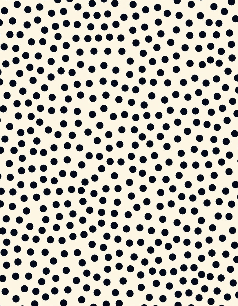 Black Dot Cream Polka Pattern Rug