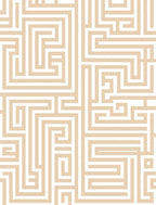Sophisticated Tan Maze Pattern Rug