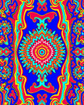 Vibrant Psychedelic Mandala Pattern Rug
