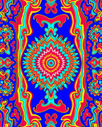 Vibrant Psychedelic Mandala Pattern Rug