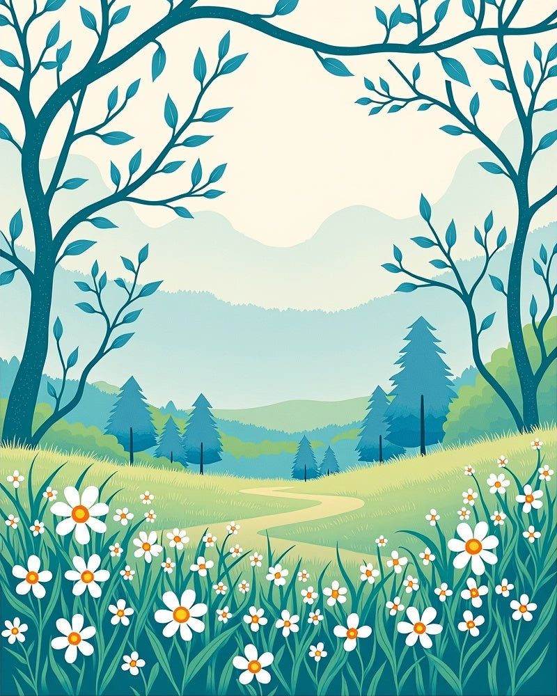 Meadow Blossoms Winding Path Rug