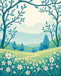 Meadow Blossoms Winding Path Rug