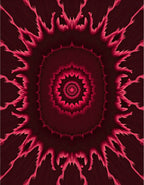Fiery Radial Bloom Pattern Rug