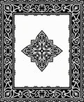 Classic Black White Floral Inlay Rug