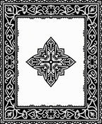 Classic Black White Floral Inlay Rug
