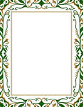 Ornate Emerald Vine Border Rug