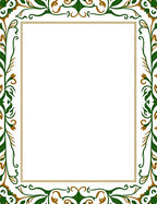 Ornate Emerald Vine Border Rug