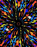 Explosive Colorburst Radial Art Rug