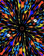Explosive Colorburst Radial Art Rug