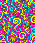 Psychedelic Swirls Neon Pattern Rug