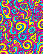 Psychedelic Swirls Neon Pattern Rug