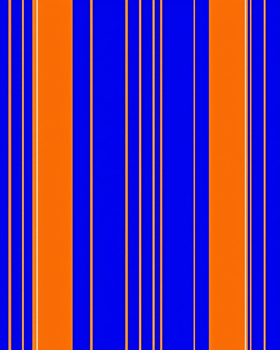 Bold Orange Blue Vertical Lines Rug